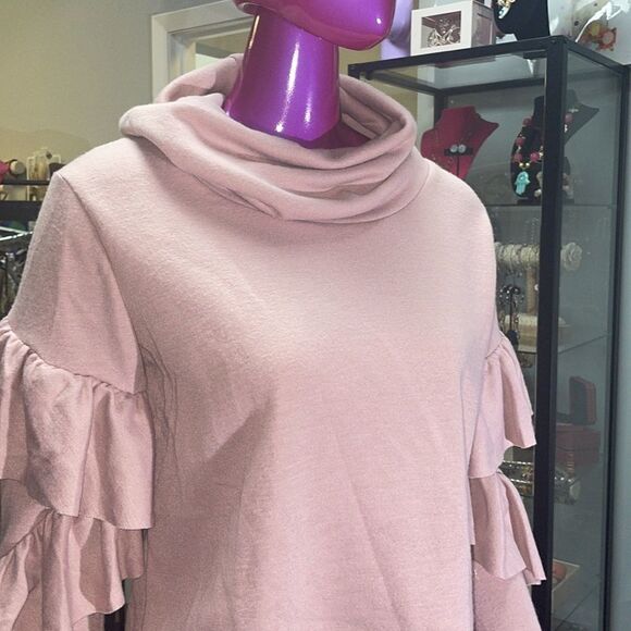 Leith ruffled cowl neck crop sweater - Picture 2 of 9